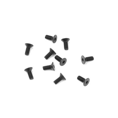 Tekno M2.5x6mm Flat Head Screws (black, 10pcs) - TKR1301