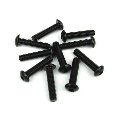 Tekno M4x18mm Button Head Screws (black, 10pcs) - TKR1448