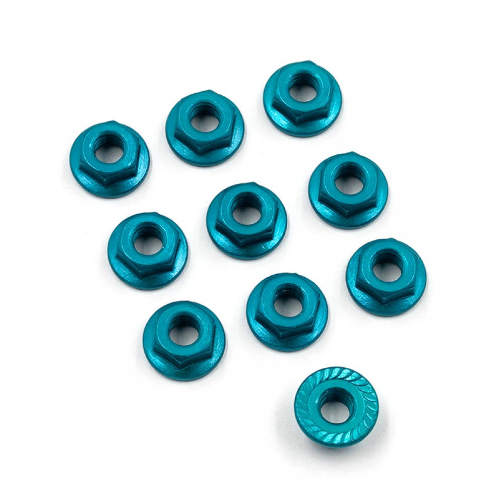 4mm Aluminum Serrated Lock Nut 10pcs (LB)