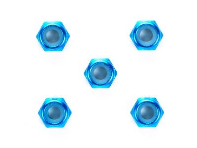 Tamiya 3mm Thin ALU Lock Nut blue (5)