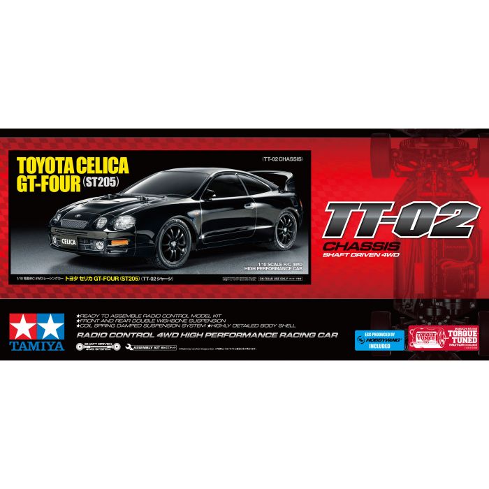 Tamyia 1/10 RC Toyota Celica GT-Four (ST205) TT-02 - 10.58743 - RCXX - RC Racing Shop | RC Models | Tuning & Spare Parts for Professionals