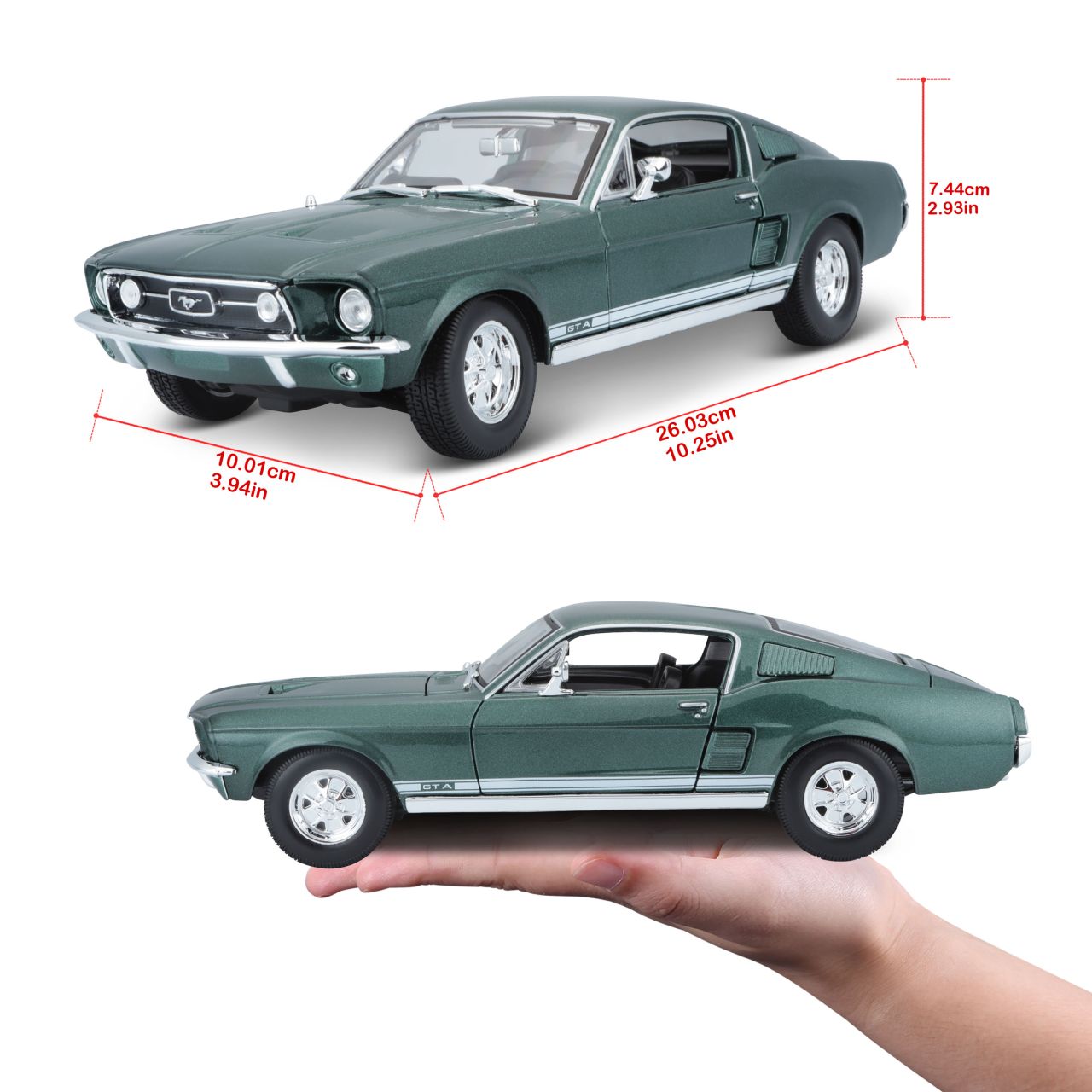 Ford Mustang 1967 1/18 dunkelgrün - RCXX - RC Racing Shop | RC Models | Tuning & Spare Parts for Professionals