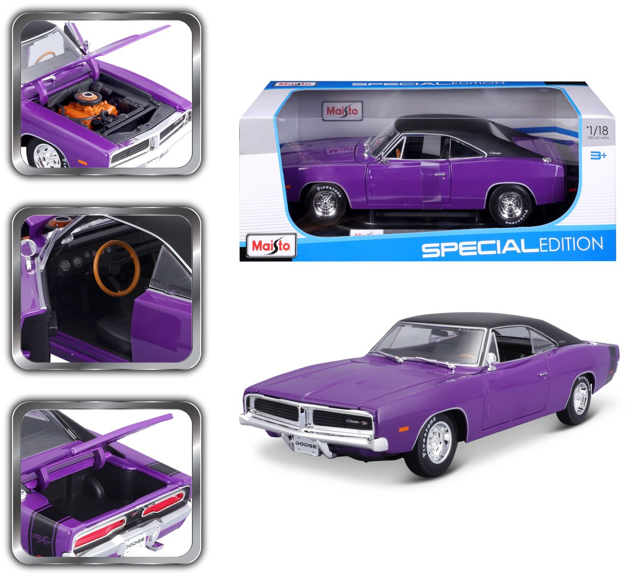 Dodge Charger R/T 1969 1/18 violett - RCXX - RC Racing Shop | RC Models | Tuning & Spare Parts for Professionals