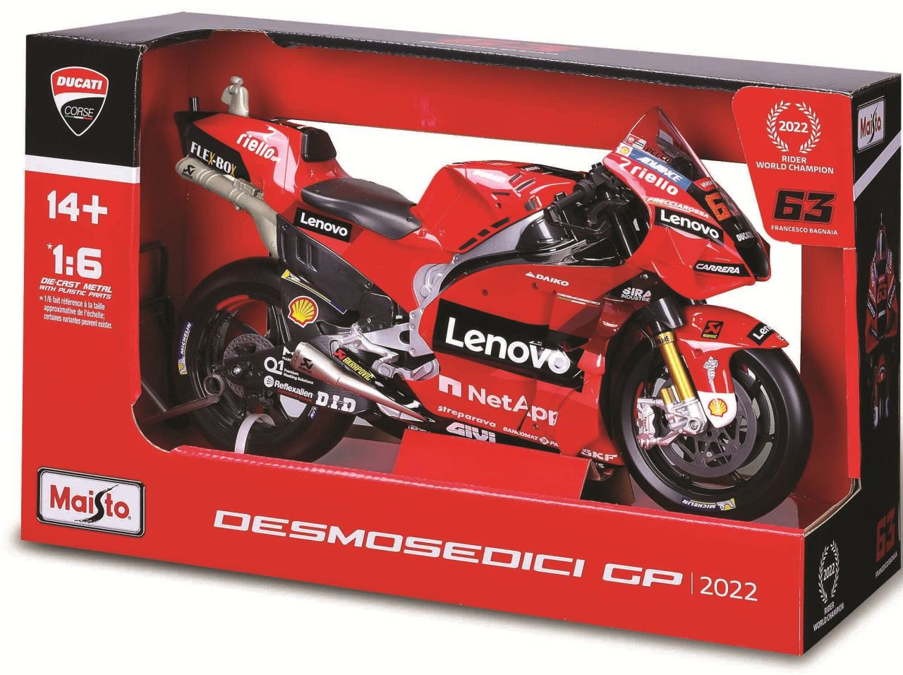 MotoGP 1/6 Ducati Desmosedici #63 Bagnaia - RCXX - RC Racing Shop | RC Models | Tuning & Spare Parts for Professionals