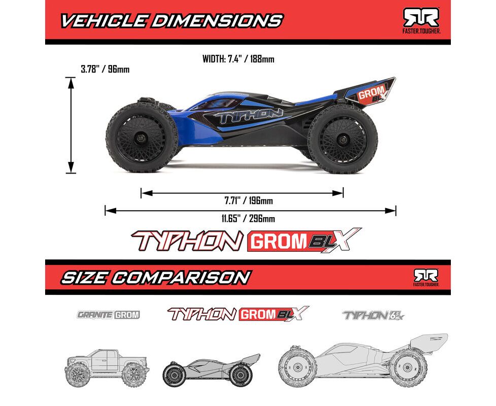 Arrma Typhon GROM 223S BLX brushless 4x4 - ARA2306STX - RCXX - RC Racing Shop | RC Models | Tuning & Spare Parts for Professionals