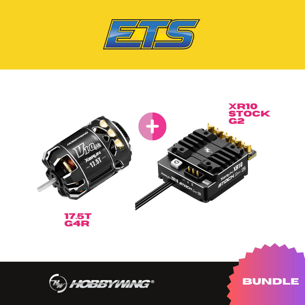 Hobbywing ETS Combo - ESC XR10 Stock Spec V2 + Motor V10 G4R 17.5T - RCXX - RC Racing Shop | RC Models | Tuning & Spare Parts for Professionals