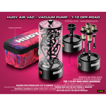 Hudy AIR VAC Shock Absorbers / Vacum Pump for Offroad 1/10 & 1/8 - H104004 - RCXX - rc racing for professionals