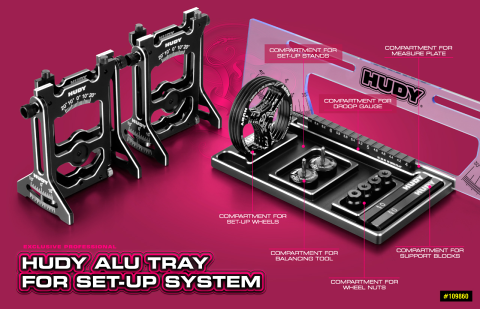 Hudy Aluminium Tray for Setup Station - H109860 - RCXX - rc racing for professionals