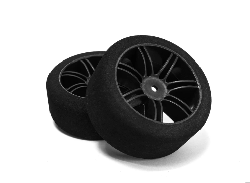 Hot Race 1/10 GP Tires REAR 37 SHORE CARBON RIM (2) - 005-0142 - RCXX - rc racing for professionals