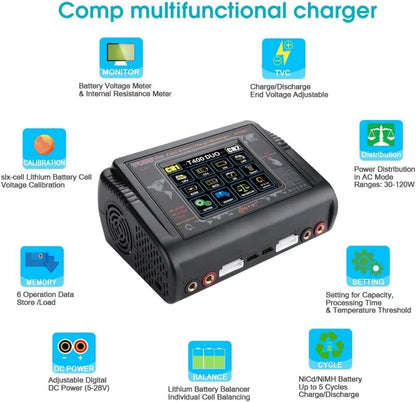 HTRC Ladegerät DUO Touch T400PRO 200W (12A) - HTRC-T400PRO - RCXX - RC Racing Shop | RC Models | Tuning & Spare Parts for Professionals