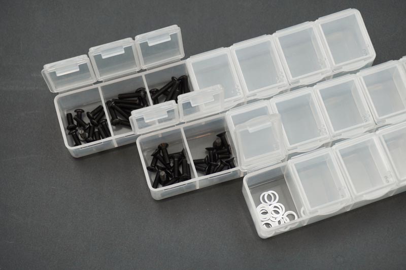 Koswork 7-Compartments Parts Box 165 × 33 × 23 mm (set of 3)