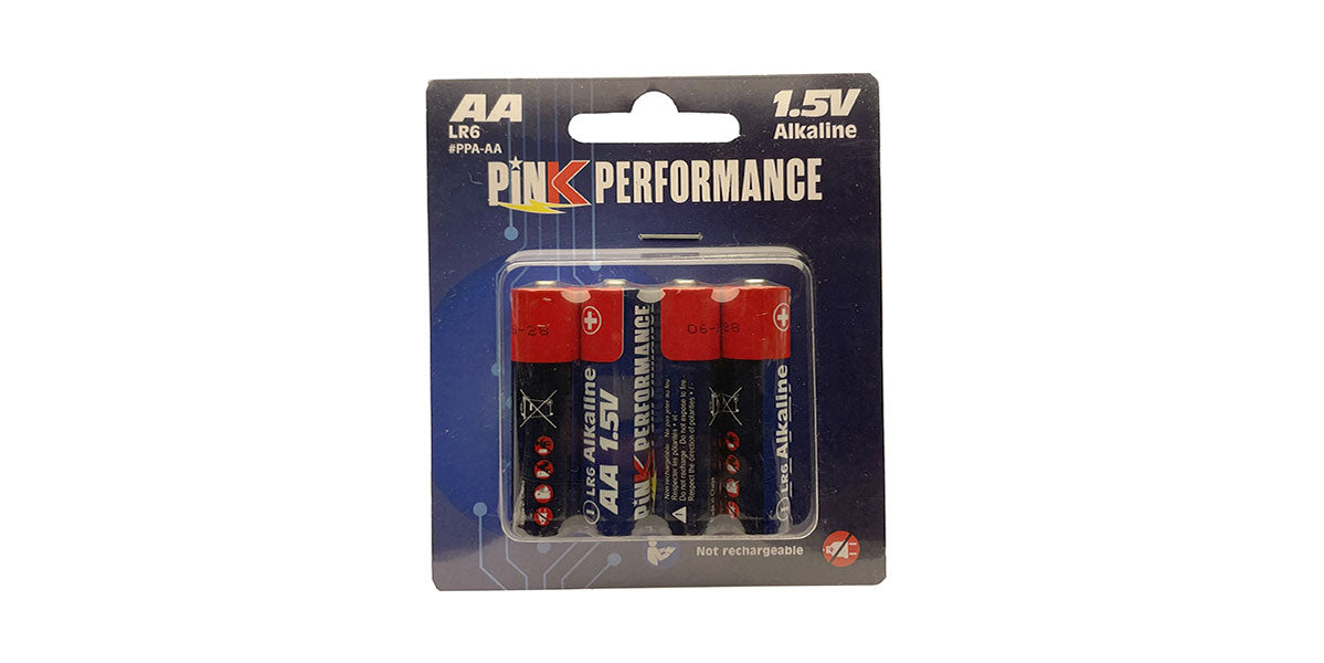 Pile sèche haute performance rose 1,5 V AA R6 (4)