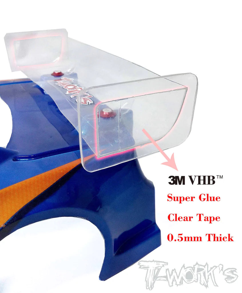T-Works TA-082-0.5 VHB Super Glue Double Adhesive Tape 0.5mm (2) - 85 x 50mm - RCXX - rc racing for professionals