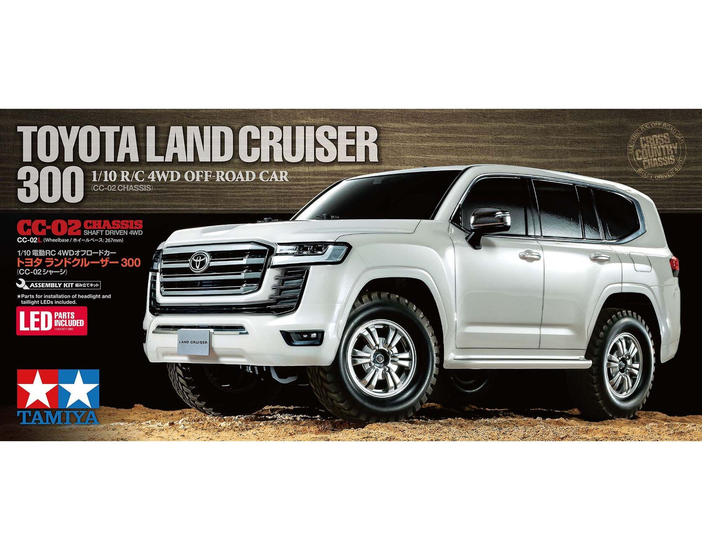 Tamiya Toyota Land Cruiser 300 (CC-02) Crawler à l'échelle 1/10 sans variateur électronique - 58688A