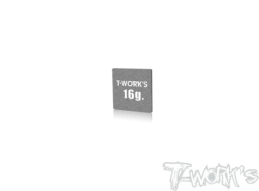 T-Work's TE-207-H  Adhesive Type 16g Tungsten Balance Weight 24.5x24.5x1.4mm (1) - RCXX - RC Racing Shop | RC Models | Tuning & Spare Parts for Professionals