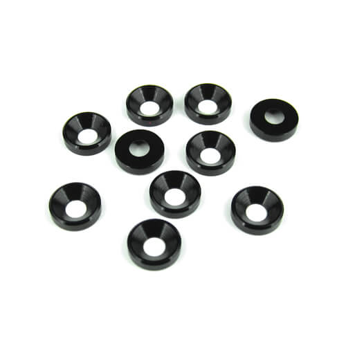 Tekno M4 Countersunk Washers (black anodized, 10pcs) - TKR1228