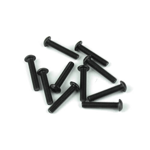 Tekno M3x16mm Button Head Screws (black, 10pcs) - TKR1407