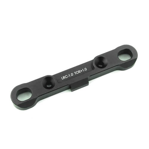Tekno Adjustable Hinge Pin Brace (rear outer, LRC -1.0, toe +1.0, 7075 CNC, gun metal anodized, EB/NB/ET/NT/SCT) - TKR5013C
