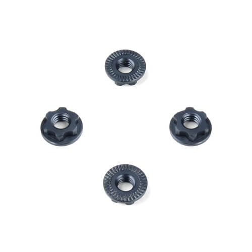 Tekno Wheel Nuts (7mm, serrated, gun metal ano, M4, 4pcs) - TKR6274