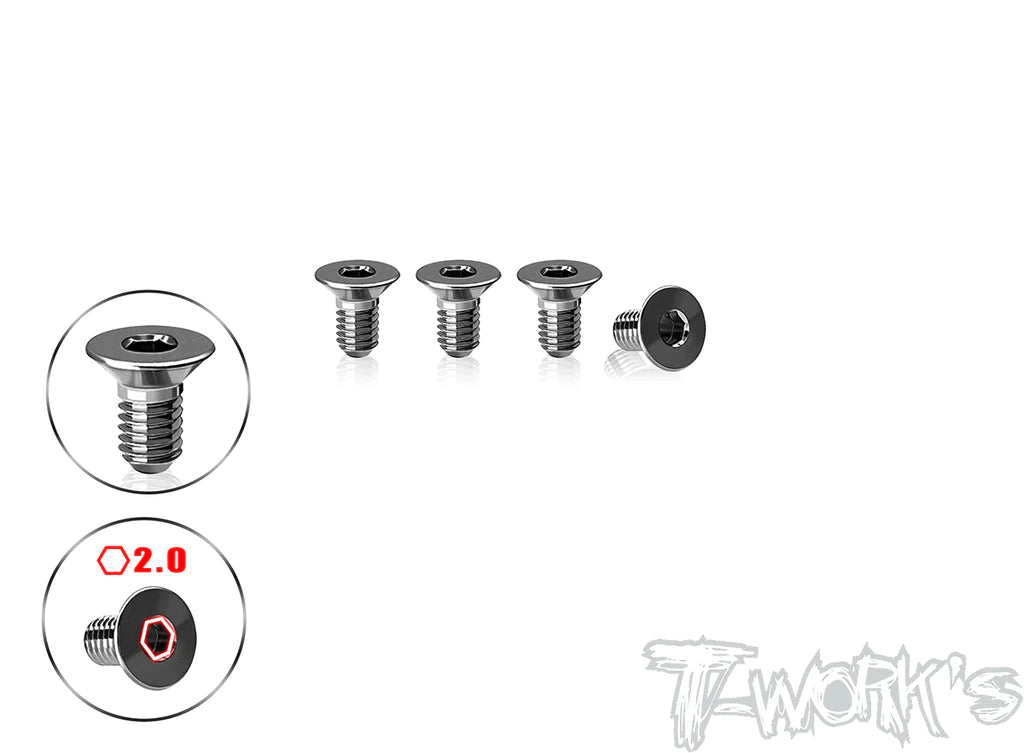 T-Works TTP-800R-A 64 Titanium Centering Screw 3x6mm for Awesomatix A800R - 4pcs. - RCXX - rc racing for professionals