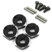 Kit d'adaptateurs hexagonaux en aluminium 12x6 mm pour crawler RC 1/10 Touring Drift (noir)