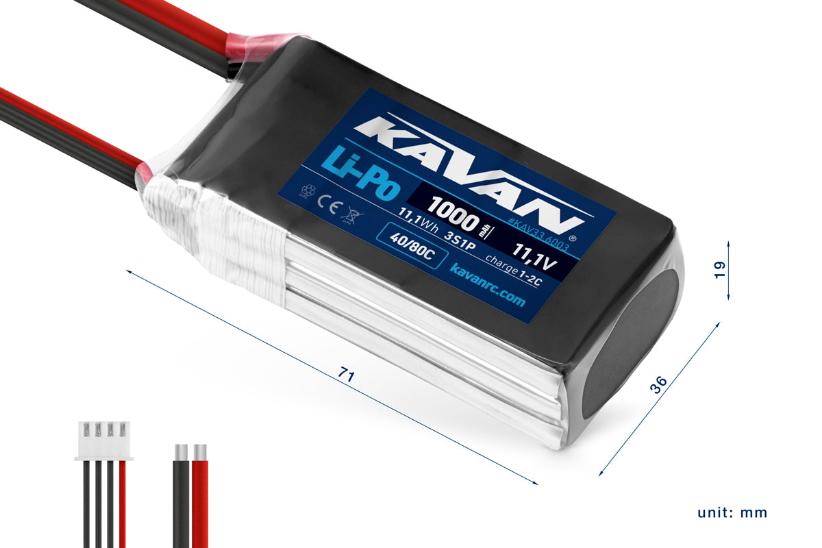 Batterie KAVAN Li-Po 1000 mAh 11,1 V 40/80C – KAV33.6003