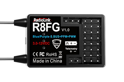 Radiolink RC8X transmitter with R8FG receiver - 8-channel RC set with telemetry &amp; gyro