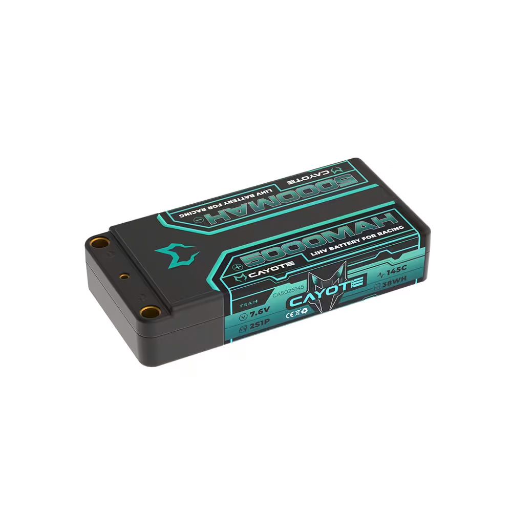 Cayote Racing 5000mAh 2S Shorty LiPo Akku 7,6V 145C 179g - 502S145 - RCXX - RC Racing Shop | RC Models | Tuning & Spare Parts for Professionals