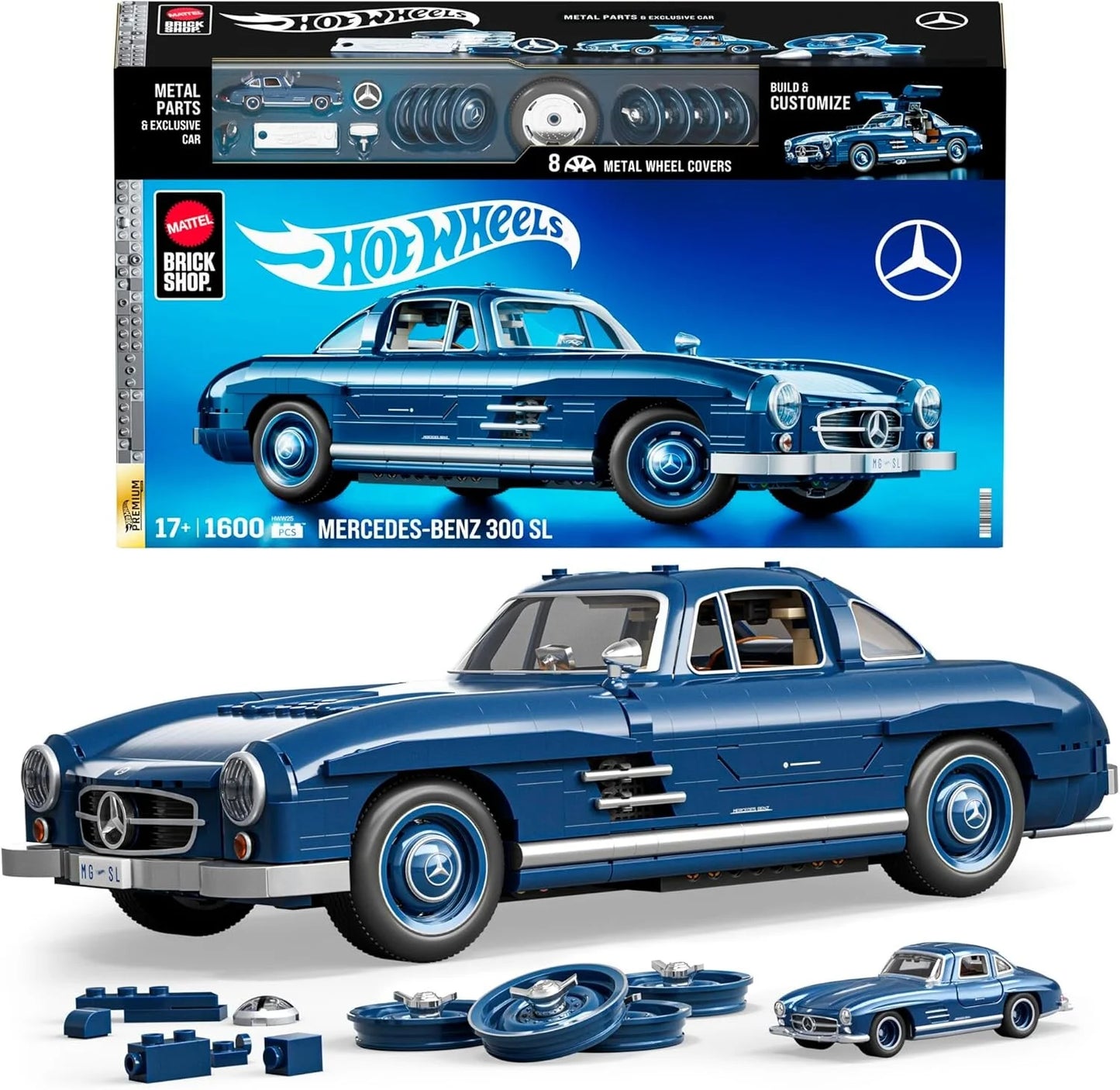 Coffret de construction Hot Wheels Mattel Brick Shop Mercedes-Benz 300 SL