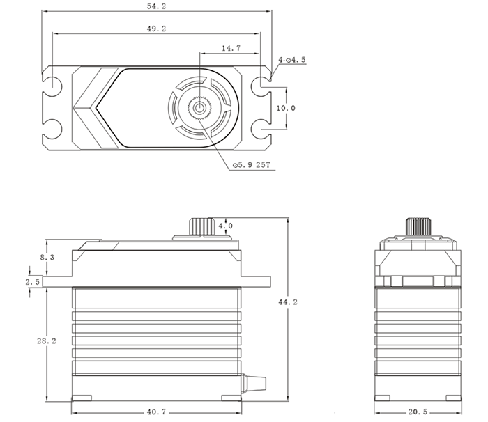 SRT Servo T45 1/10 & 1/8 Offroad HV (0.13s/8.4V/45kg) Coreless - RCXX - rc racing for professionals