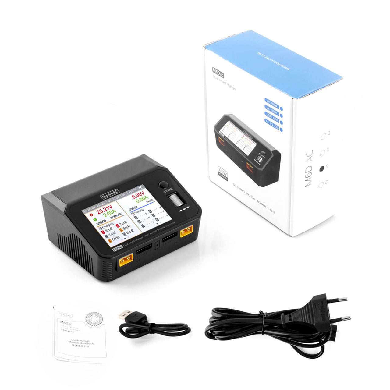 ToolkitRC M6DAC LiPo 1-6S 15A 2 Kanal Ladegerät AC/DC - TK11500 - RCXX - RC Racing Shop | RC Models | Tuning & Spare Parts for Professionals