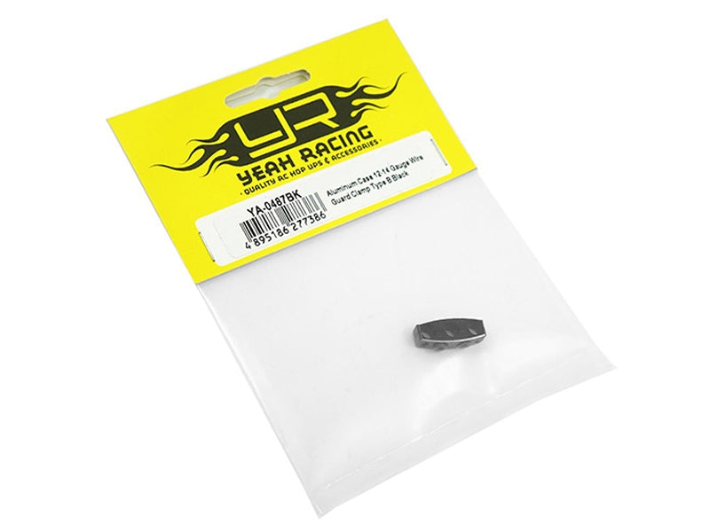 Yeah Racing Aluminum Wire Guard Clamp Type B 12-14 Gauge - Black - YA-0487BK